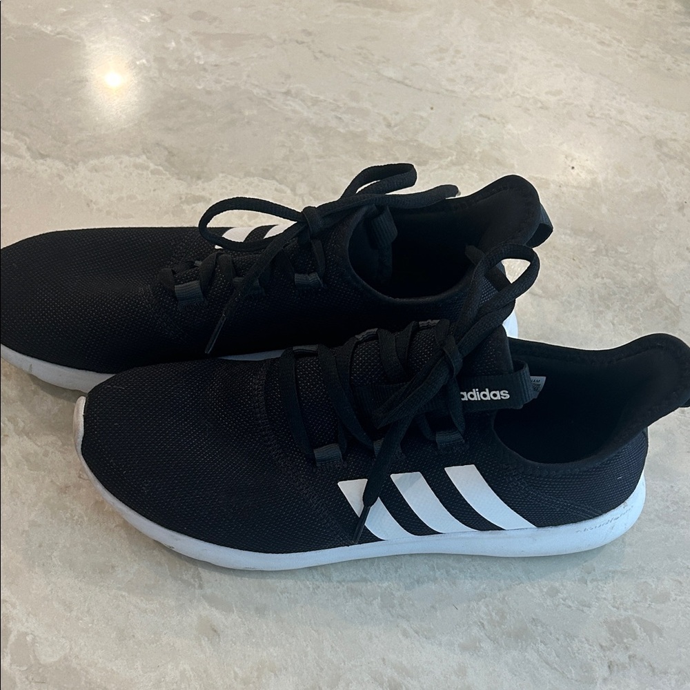 Adidas Primegreen Athletic Shoes, size 10 women’s black with white stripes